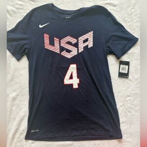 Nike Men's Navy Blue USA Steph Curry Dri-FIT Shirt
